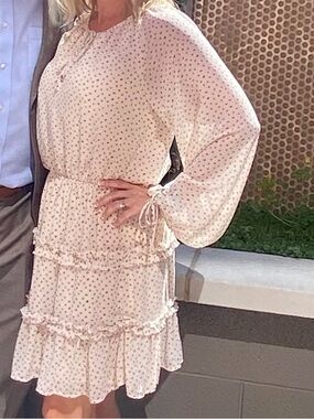 Gilli Cream Dress with Brown Dots